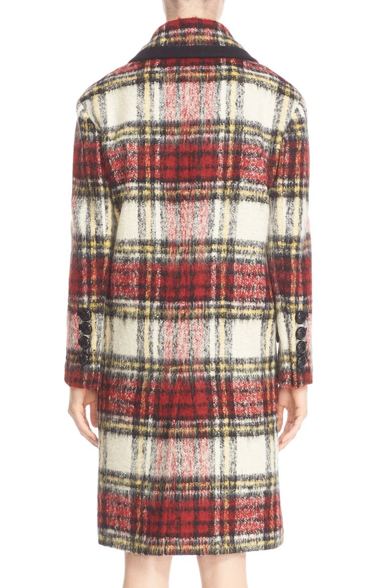 Tartan Plaid Wool Blend Coat, Alternate, color, ELDERBERRY