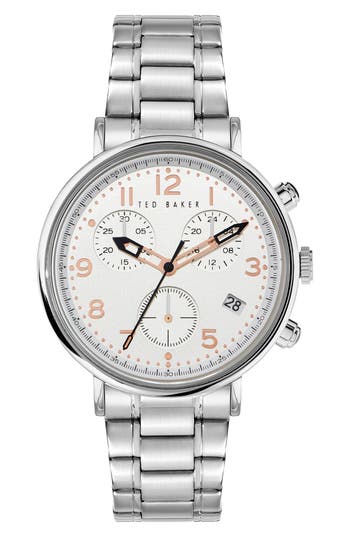 Ted Baker Mimosaa Chronograph Bracelet Watch, 41mm In Silver