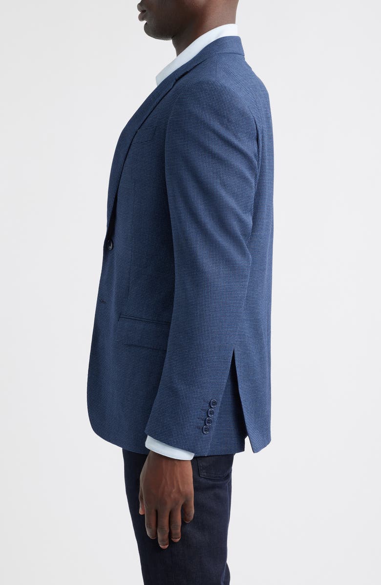 Emporio Armani Textured Microcheck Virgin Wool Blazer, Alternate, color, Blue