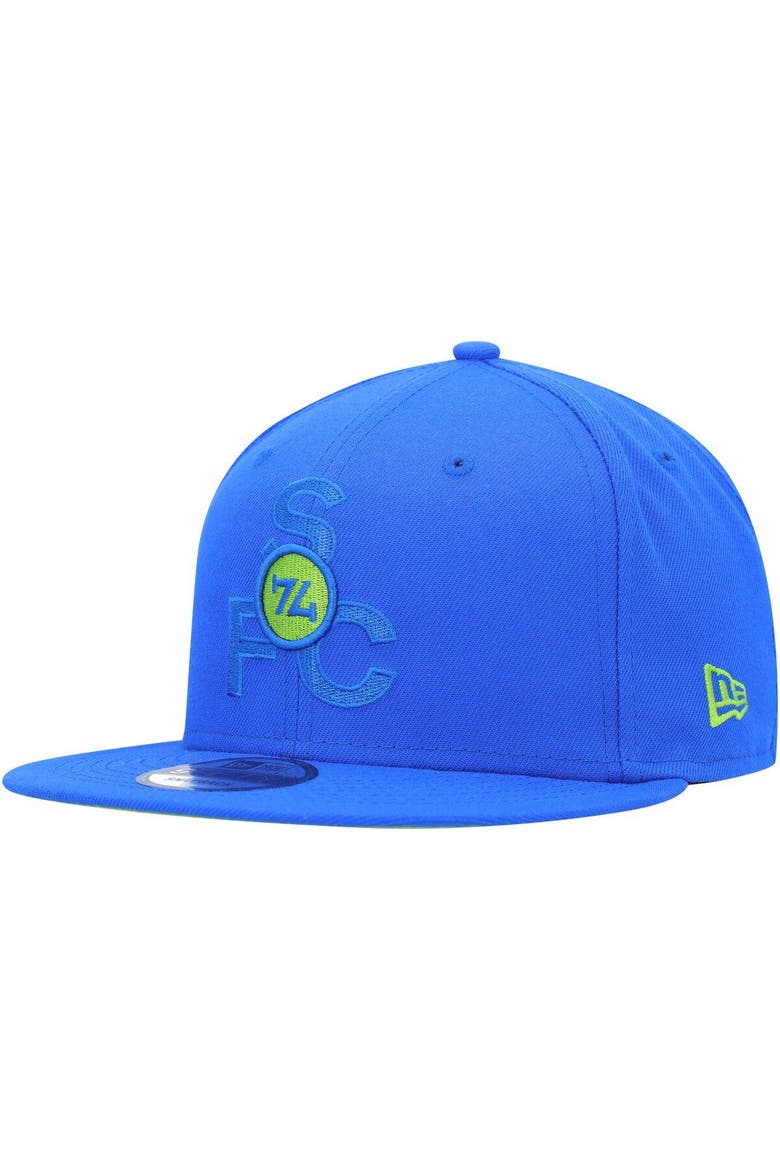 Men's New Era Blue Seattle Sounders FC Kick Off 9FIFTY Snapback Hat, Alternate, color, Navy