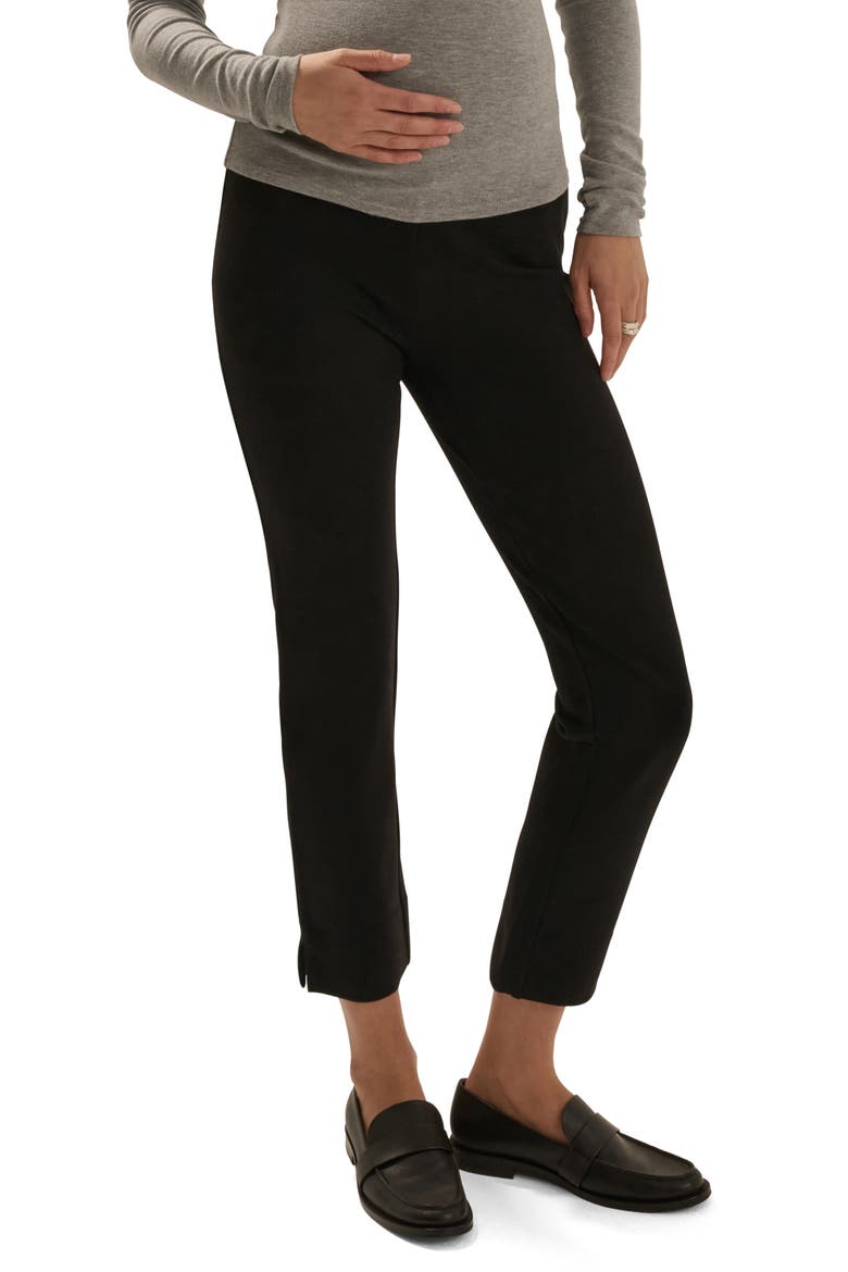 Maternity Alissa Ponte Pants, Main, color, BLACK