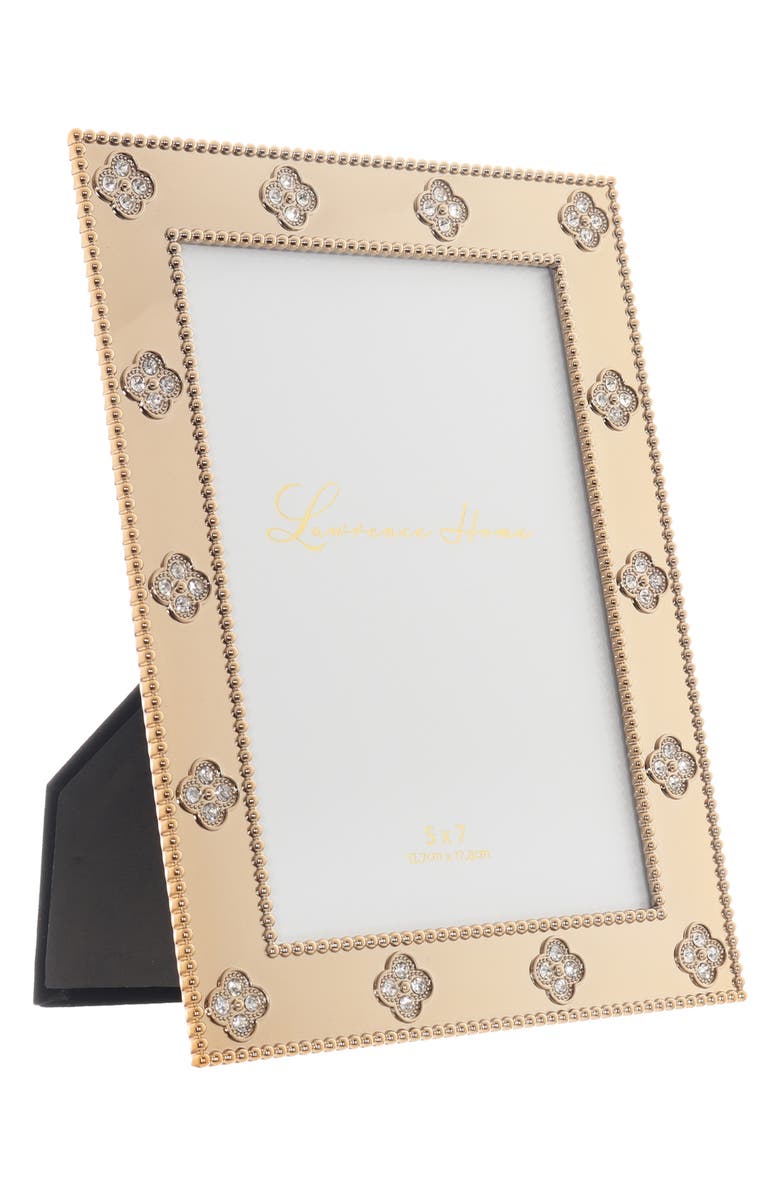 Lawrence Frames Crystal Clover Picture Frame, Main, color, Gold