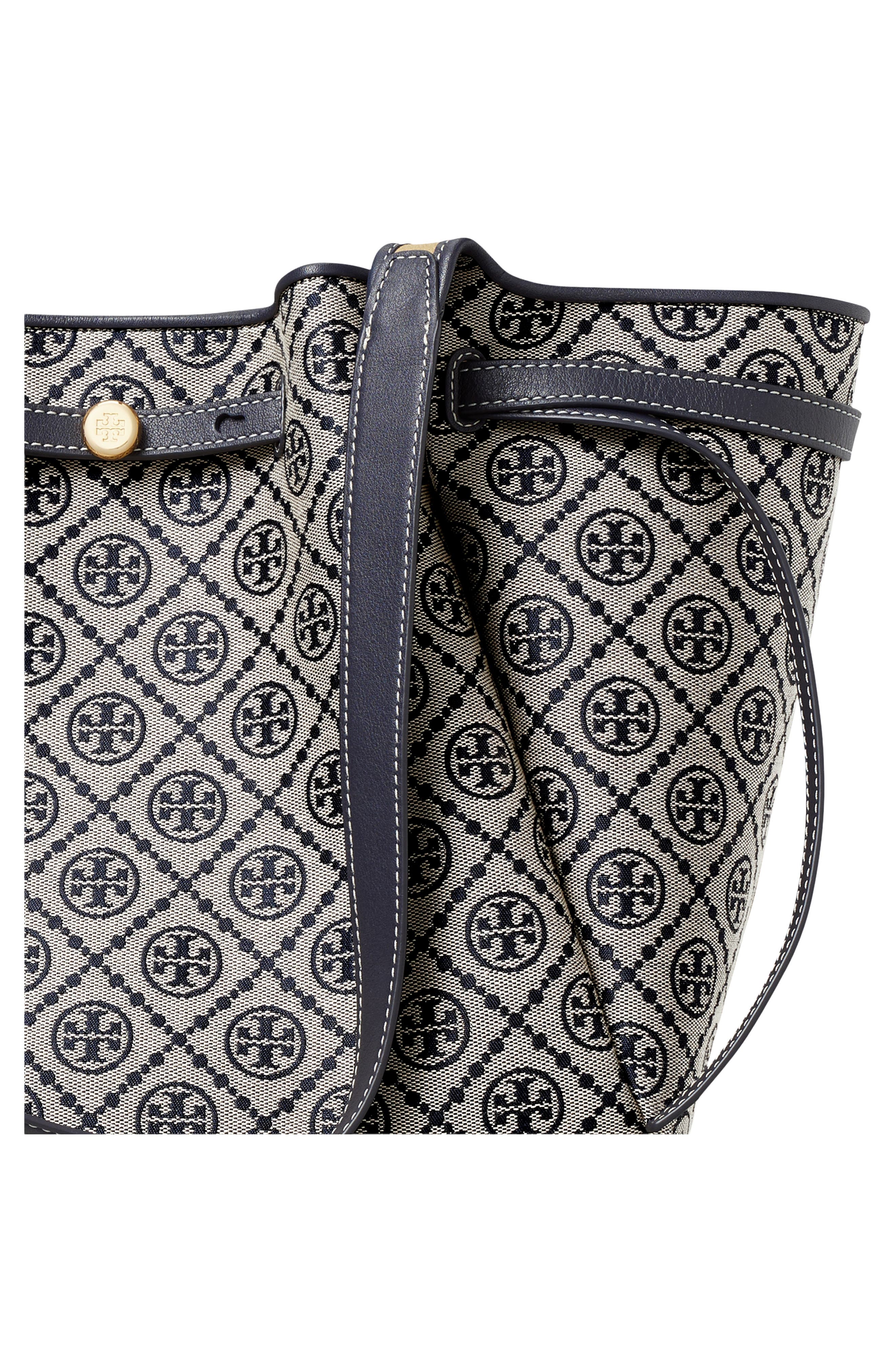 Romy T Monogram Tote, Alternate, color, TORY NAVY