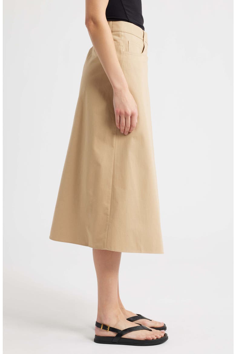 Asymmetric Organic Cotton Midi Skirt, Alternate, color, BEIGE