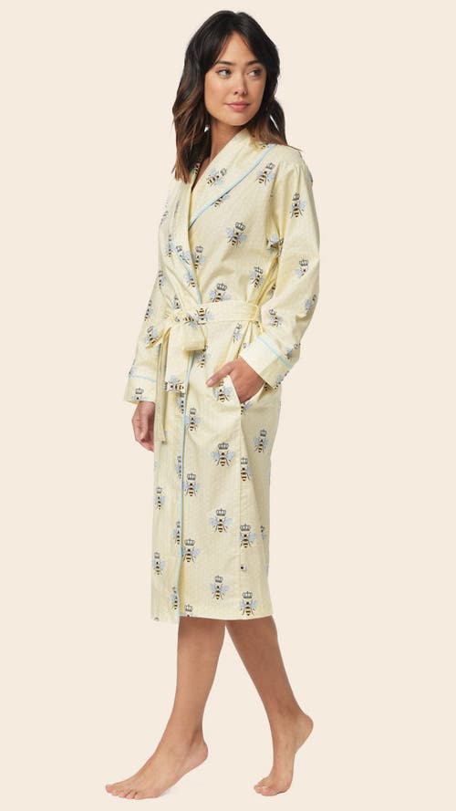 The Cat's Pajamas Luxe Pima Shawl Collar Robe In Blue