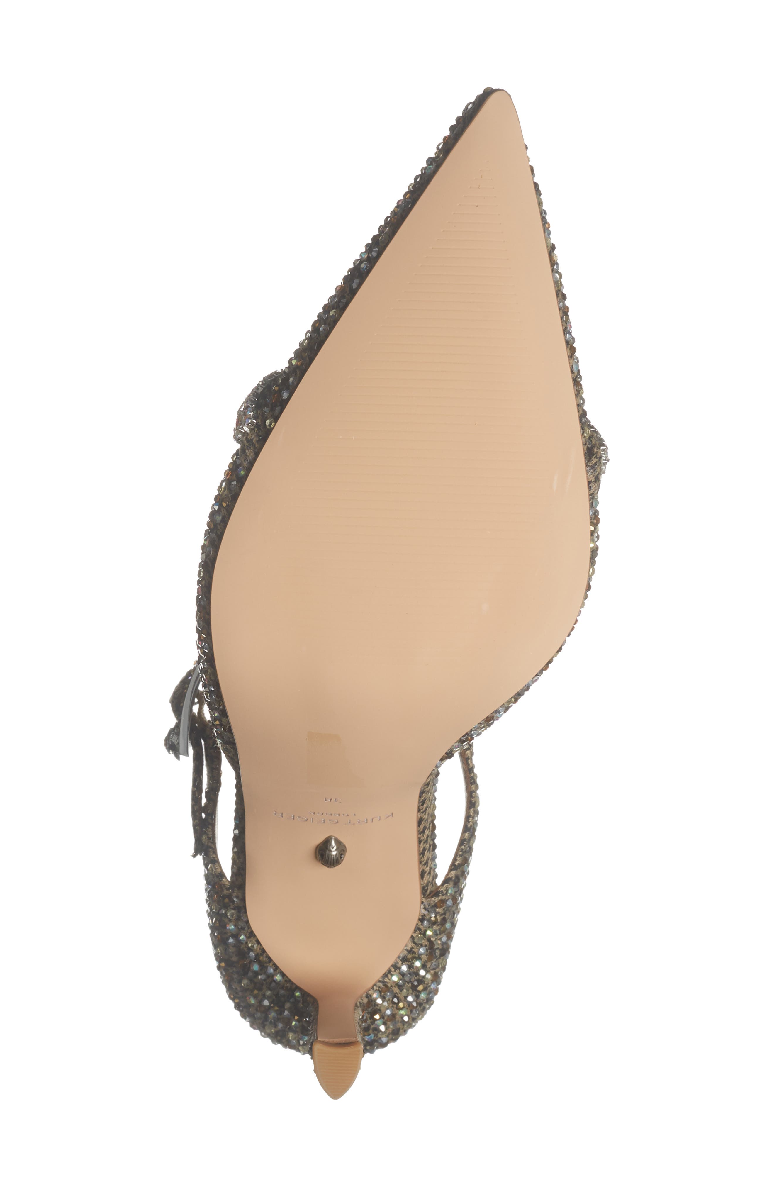 Kurt Geiger London Embellished Pointed Toe Ankle Strap Pump, Alternate, color, Beige