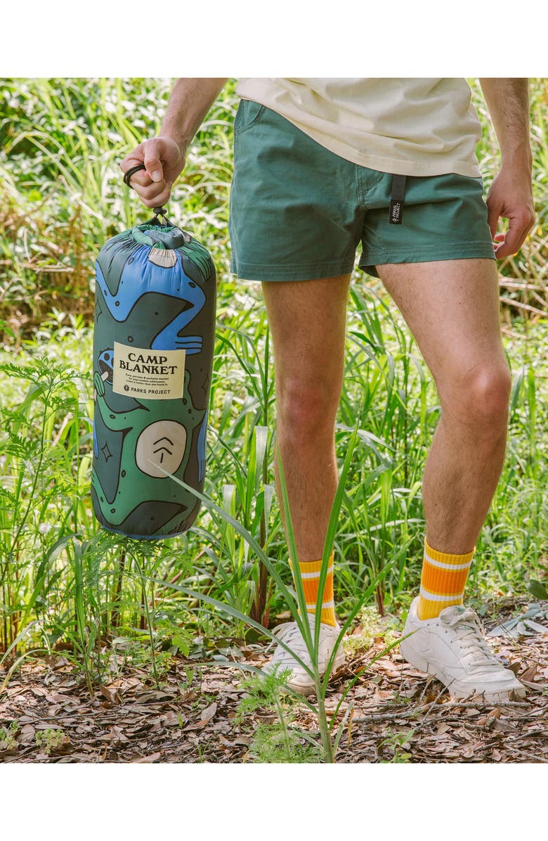 Parks Project Dancin' Frogs Recycled Camp Blanket, Alternate, color, Green