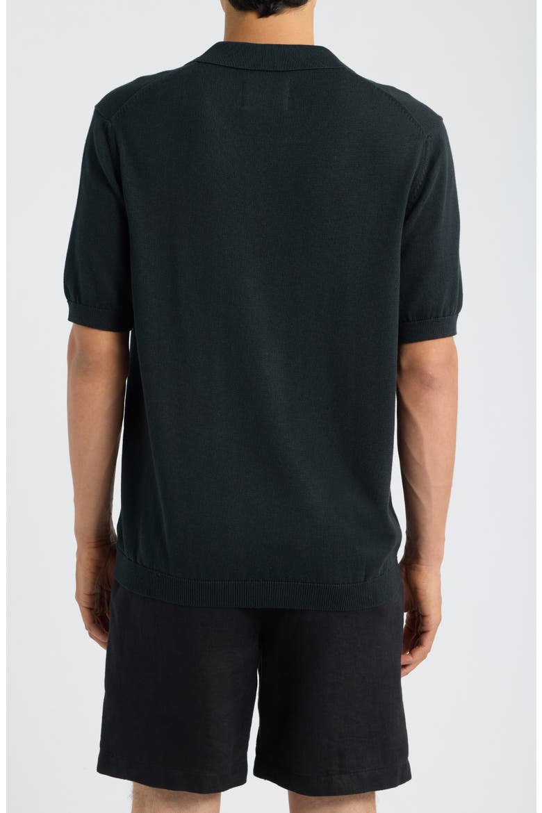 Lolo Organic Cotton Short Sleeve Sweater Polo, Alternate, color, BLACK