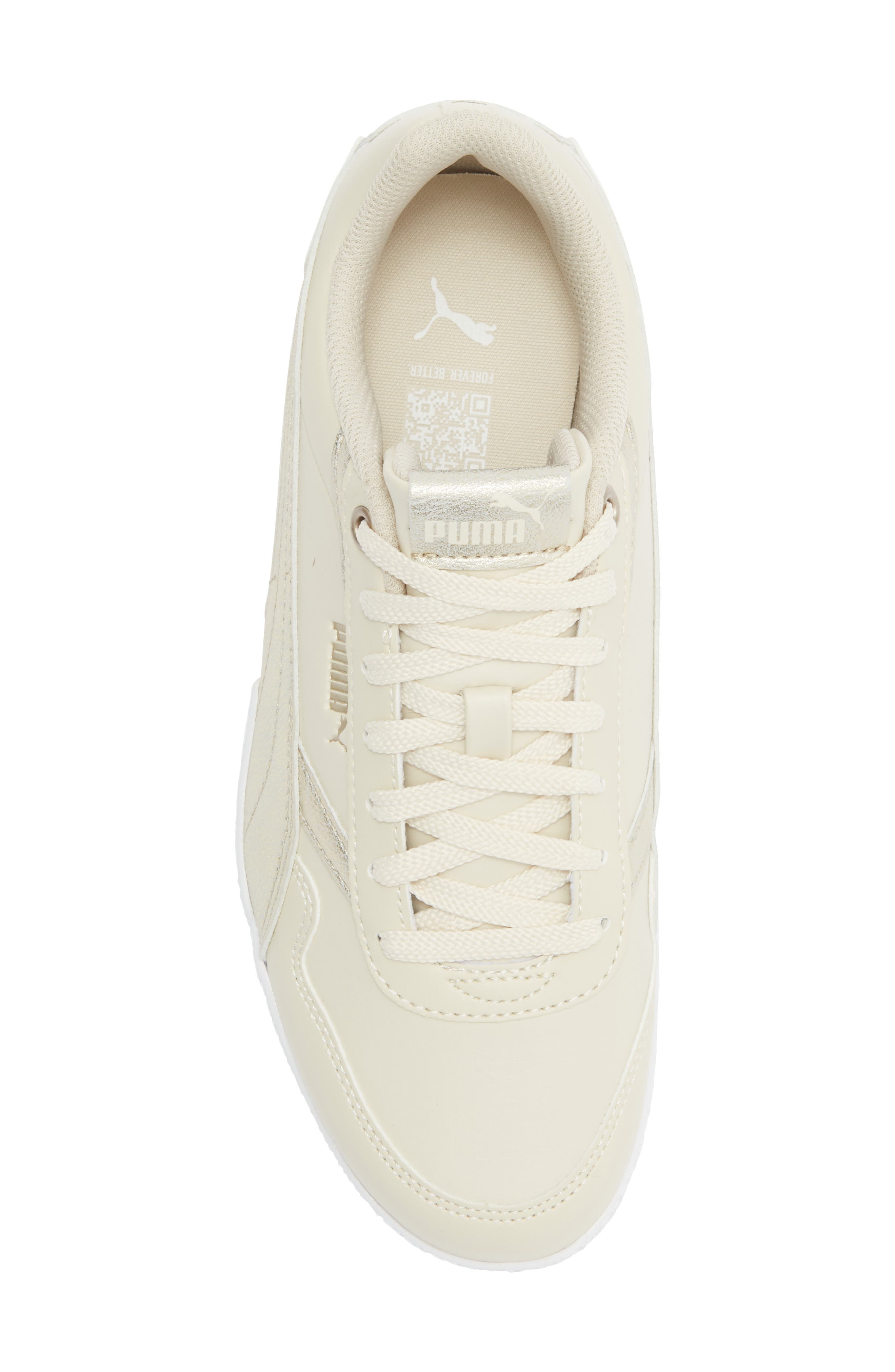 PUMA Bella Donna Metallic Whisper Sneaker, Alternate, color, Alpine Snow/ Puma Gold