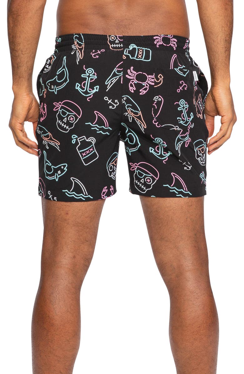 Chubbies I'm the Captain Now Print Swim Trunks, Alternate, color,