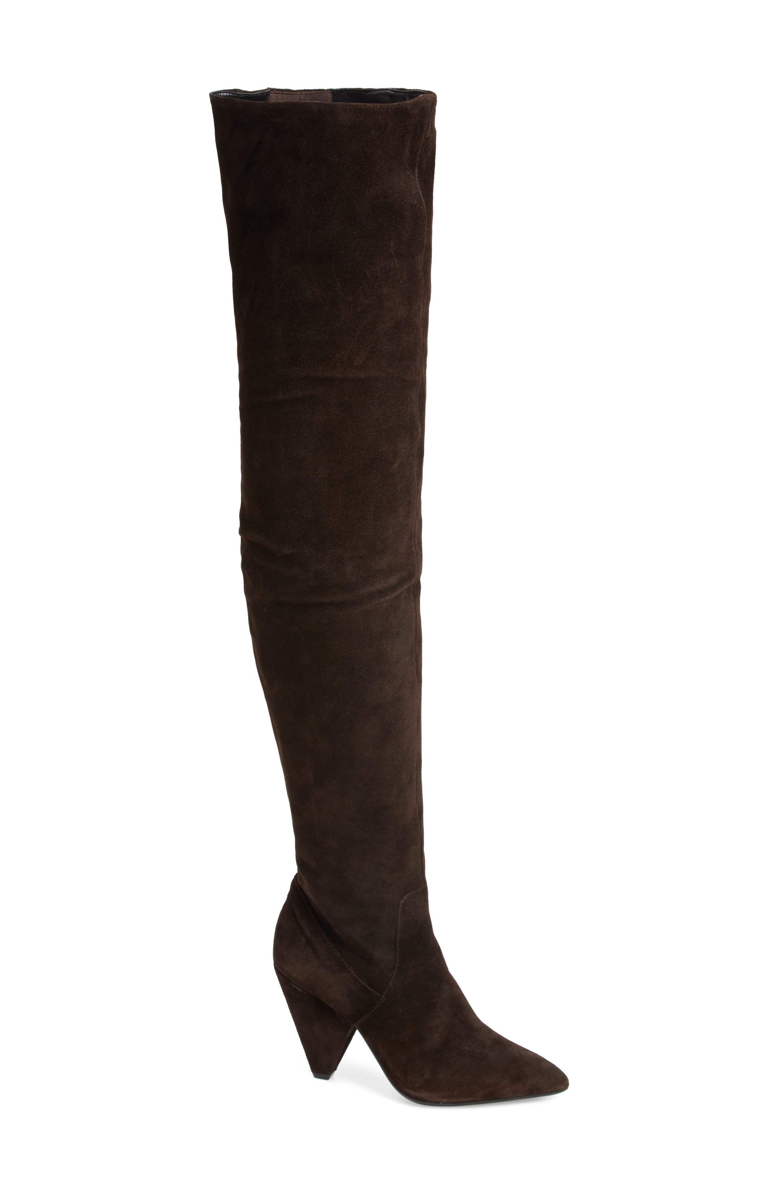 Galway Thigh High Boot, Main, color, CHOCOLATE SUEDE