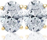 Bliss Diamond 2 Ct Lab Grown Oval Shape Diamond Studs 14k Gold Earrings