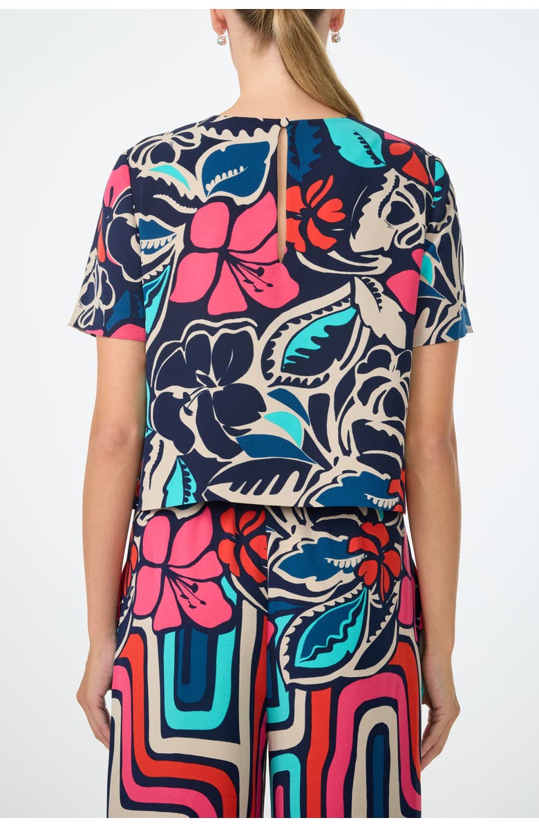 Trina Turk Sitio Printed Short Sleeve Top, Alternate, color, Multi