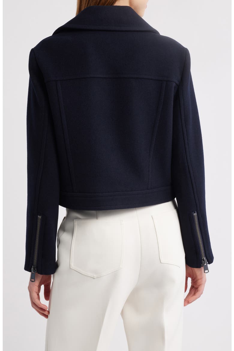 Arlow Asymmetric Zip Wool Blend Jacket, Alternate, color, NAVY