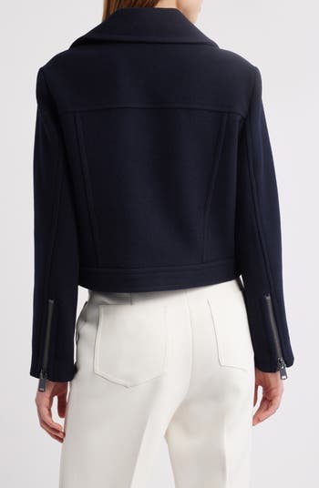 Reiss Arlow Asymmetric Zip Wool Blend Jacket | Nordstrom