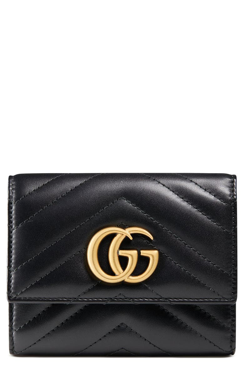 Gucci Medium Marmont 2.0 Leather Bifold Wallet, Main, color,