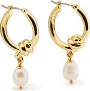 Kate Spade New York freshwater pearl hoop earrings
