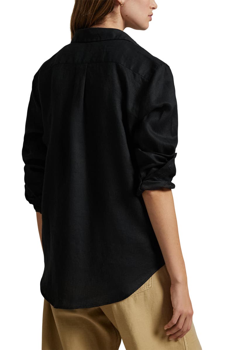 Polo Ralph Lauren Classic Fit Linen Button-Up Shirt, Alternate, color, Polo Black