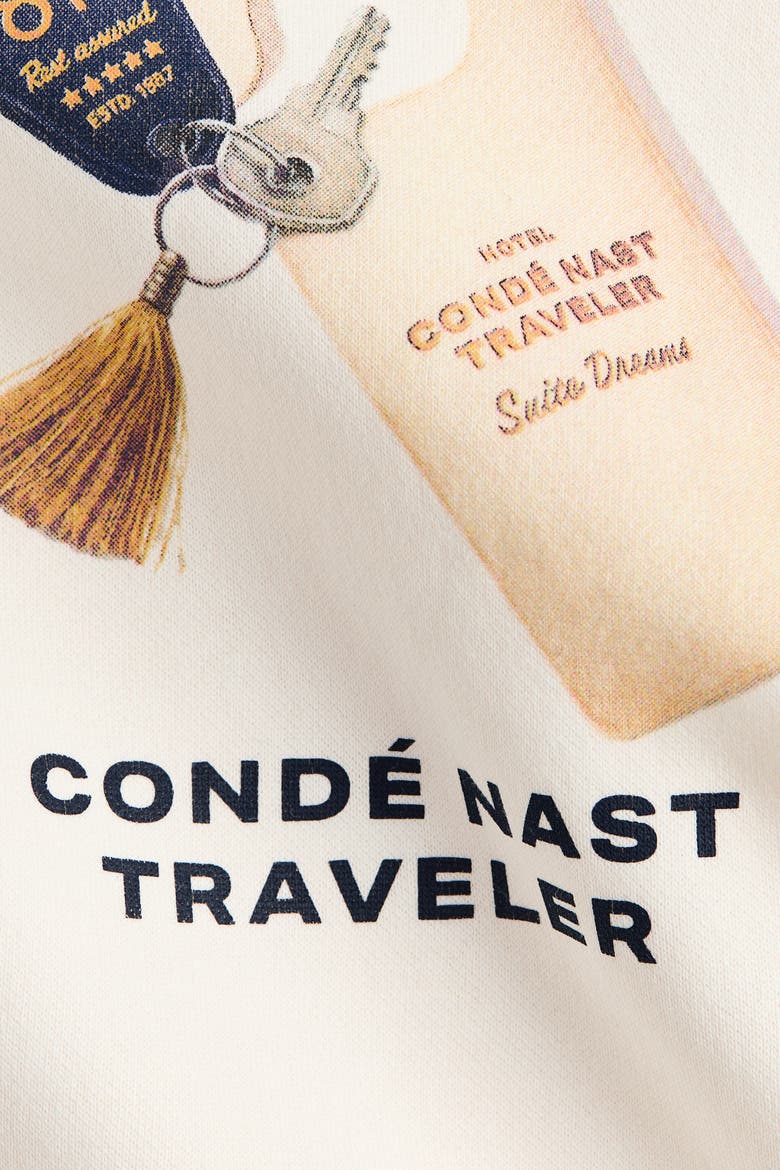 Oversized Printed Sweatshirt, Alternate, color, Cream/Condé Nast Traveler