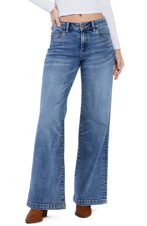 HINT OF BLU Mighty High Waist Wide Leg Jeans in Boundless Blue at Nordstrom, Size 25