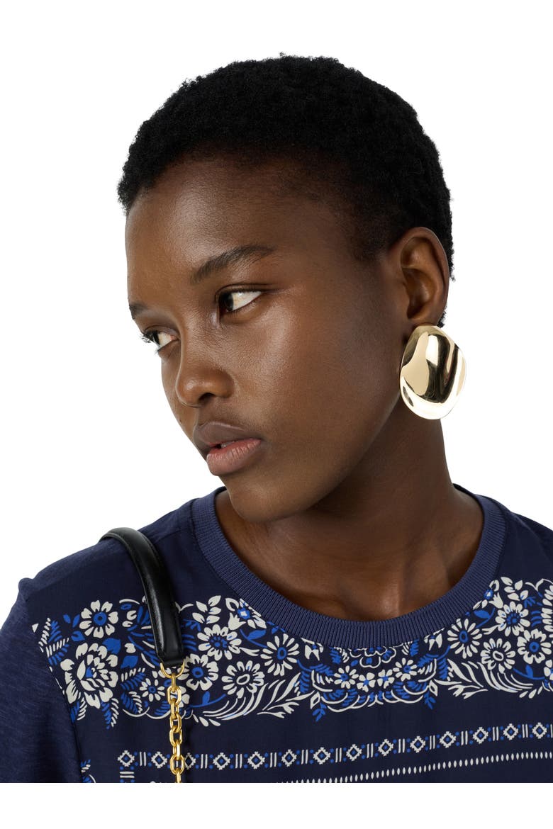Manolia Scarf Print T-Shirt, Alternate, color, Navy Blue