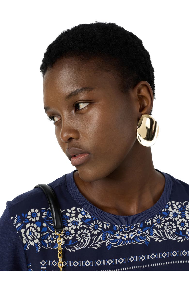 GERARD DAREL Manolia Scarf Print T-Shirt, Alternate, color, Navy Blue