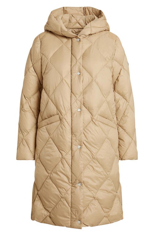 Ralph Lauren Lauren Diamond Quilted Hooded Coat In Brown