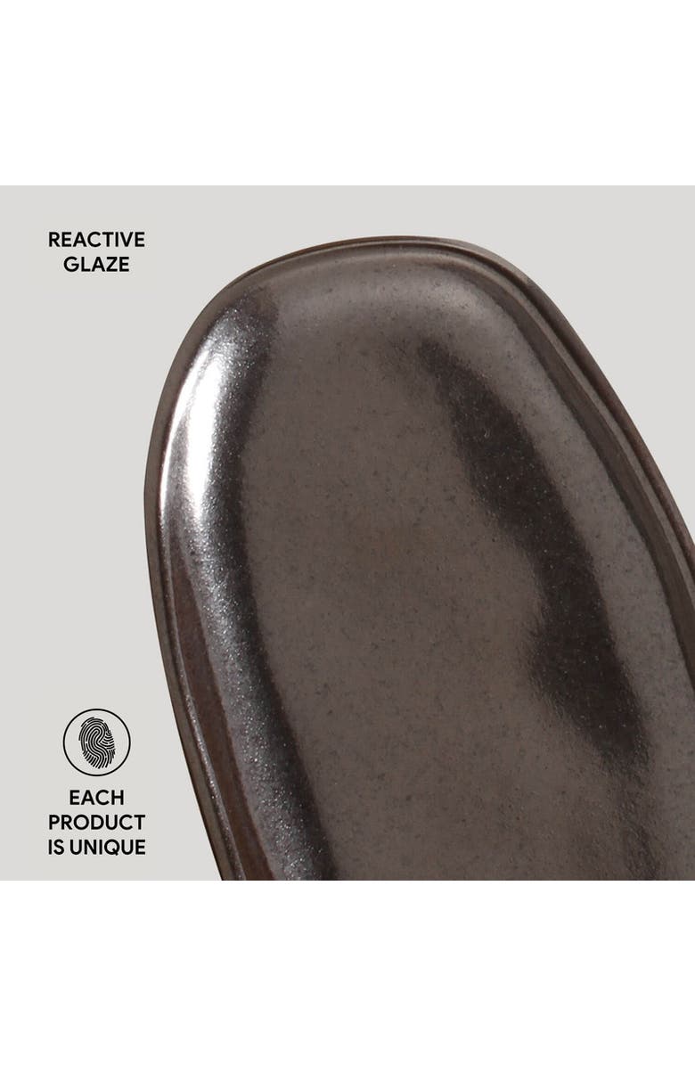 Porto Brasil Shallow Organic Oval Platter Mini Set of 4, Alternate, color, Metallica