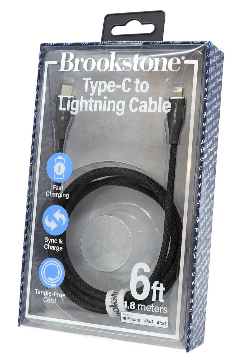 6-Foot Braided Type-C to Lightning Cable, Alternate, color, BLACK