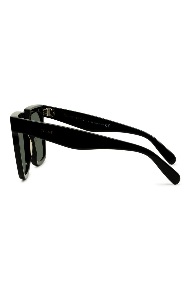 Bold 3 Dots 55mm Polarized Square Sunglasses, Alternate, color, SHINY BLACK/ SMOKE