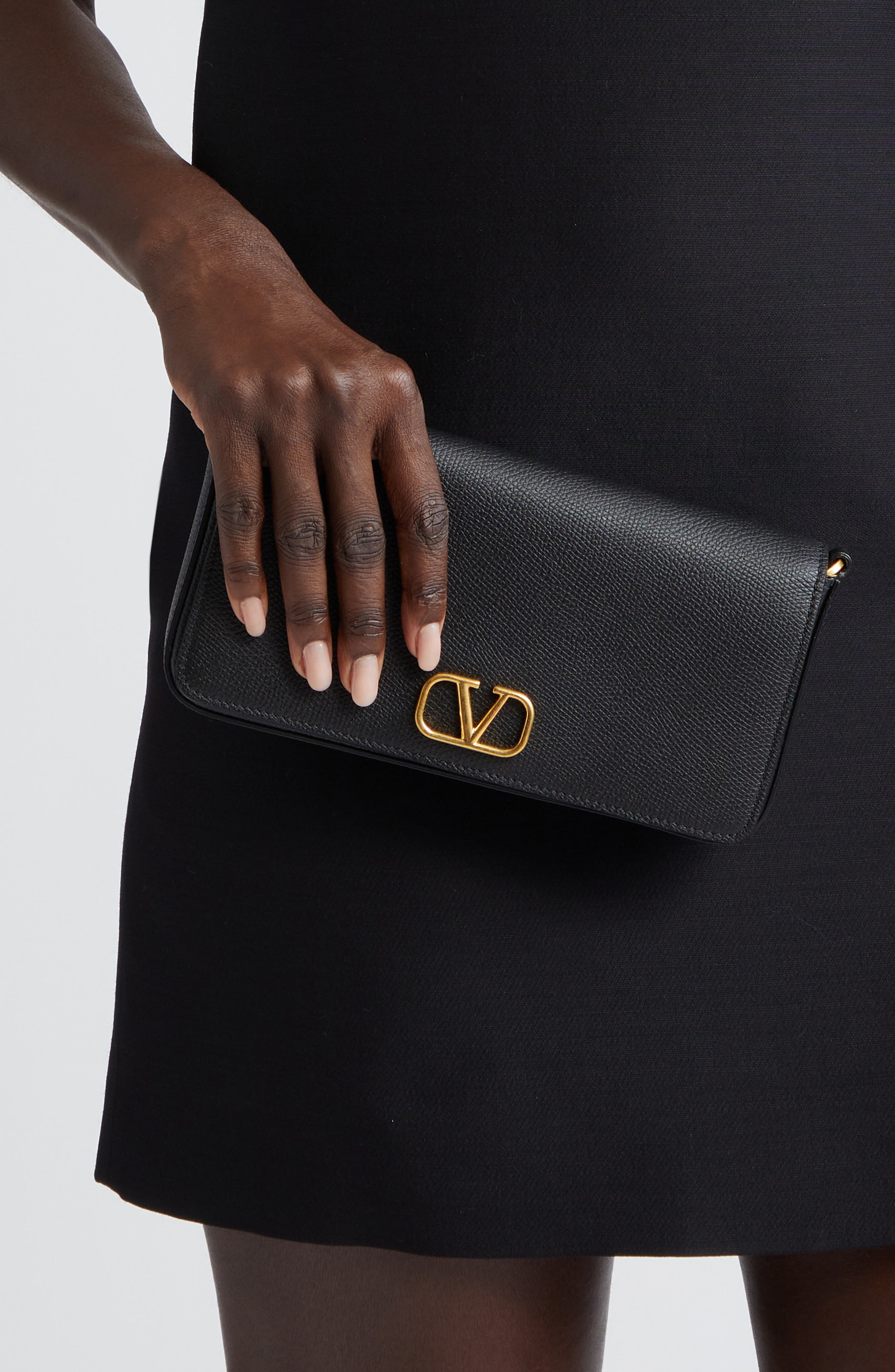 Valentino Garavani VLOGO Signature Leather Crossbody Pouch Bag, Alternate, color, 