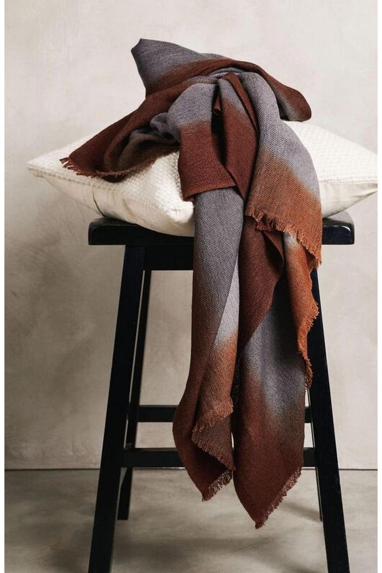 Handloom Handspun Merino Throw, Alternate, color, Brown