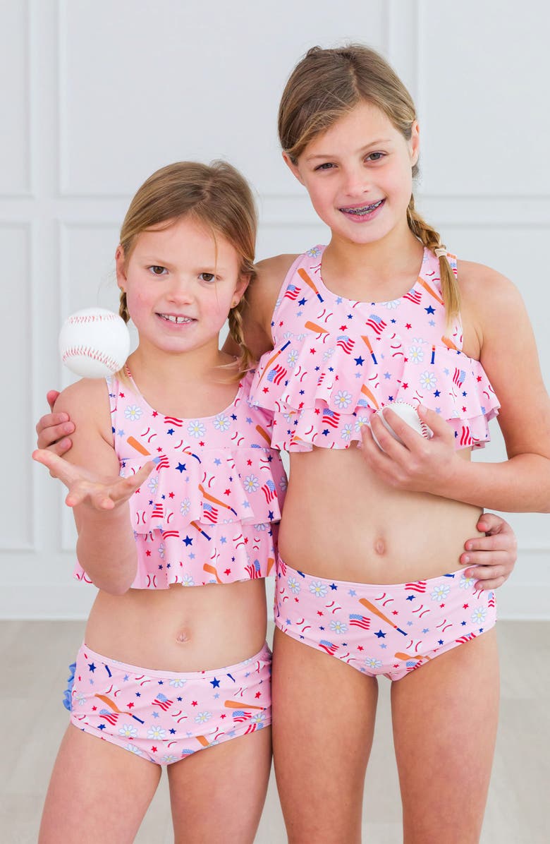 RuffleButts Kids' Play Ball Ruffle Two-Piece Swimsuit, Alternate, color, 