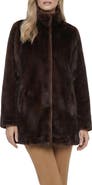 Lyla Grant Fur-Free Mink (Faux Fur) Reversible Jacket with Stand Collar