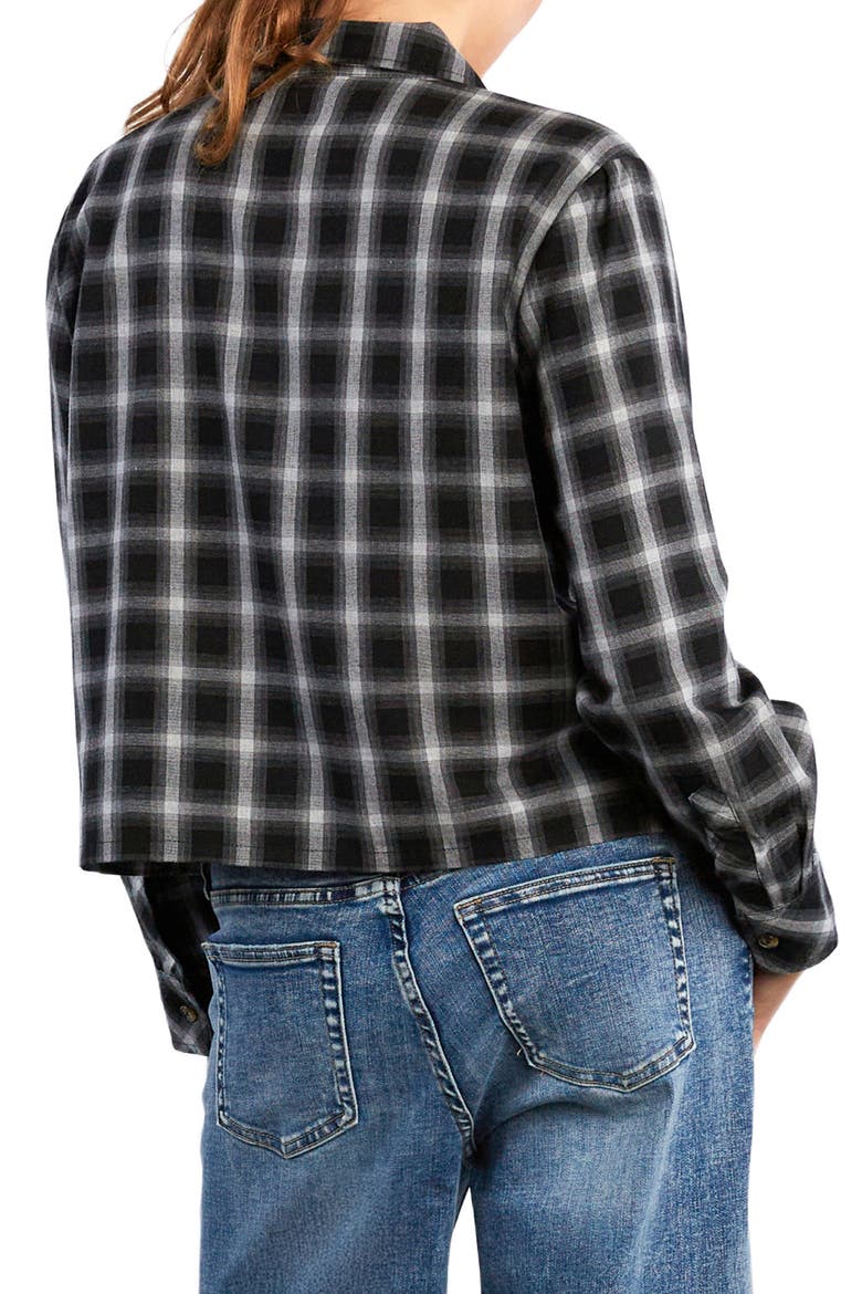 Lucky Plaid Button-Up Shirt, Alternate, color, SMOKE PLAID