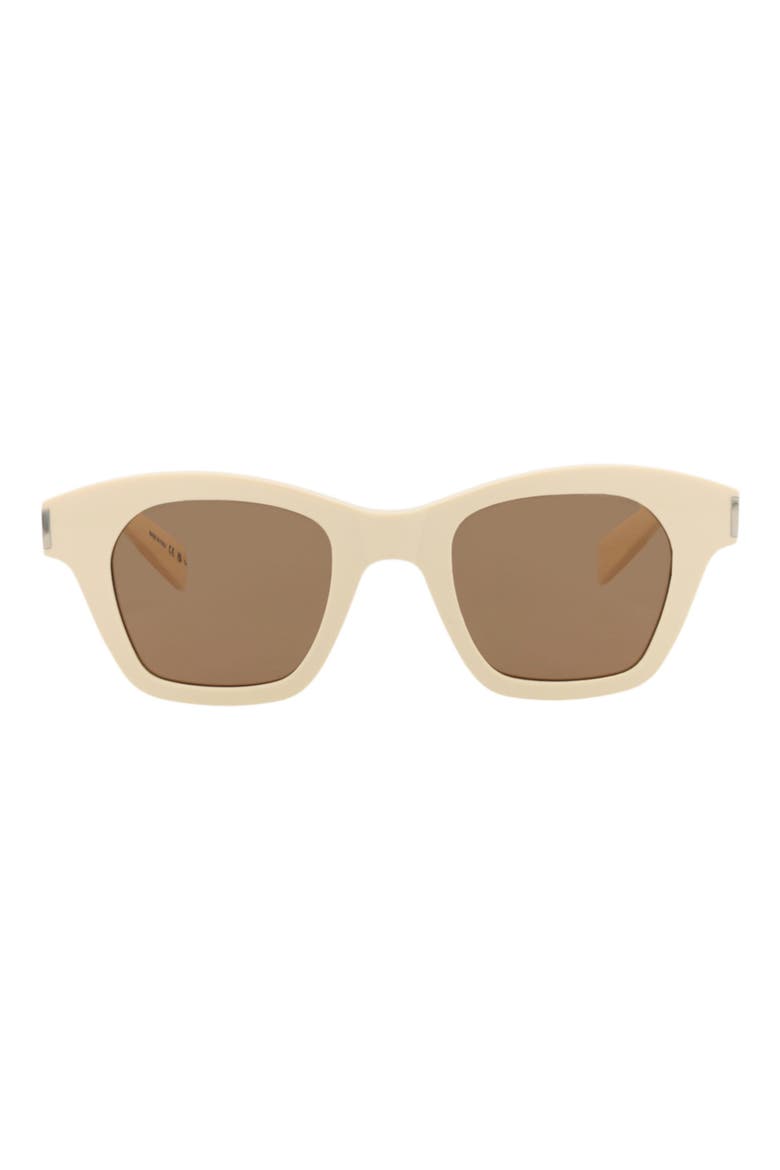 47mm Square Sunglasses, Main, color, IVORY IVORY BROWN