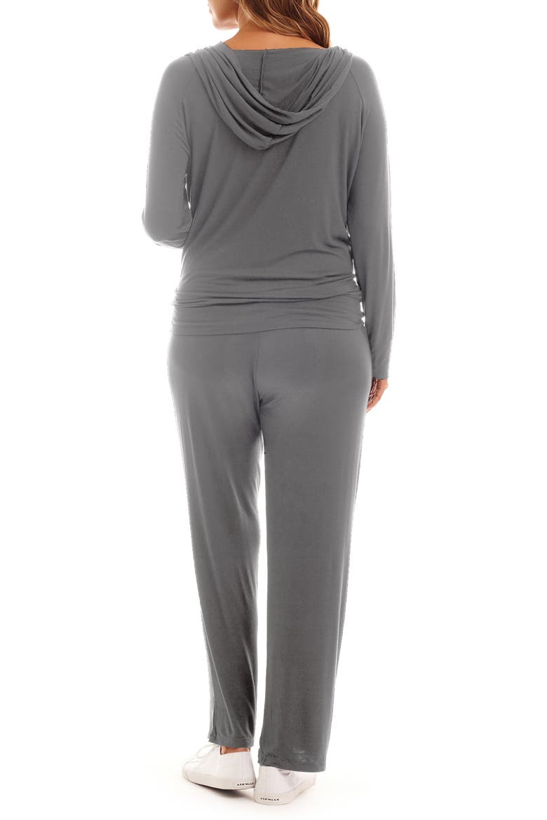 Irene Maternity/Nursing Hoodie & Pants Set, Alternate, color, CHARCOAL