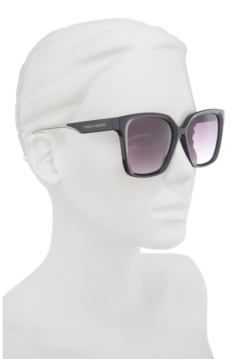 112mm Gradient Square Sunglasses, Alternate, color, BLACK