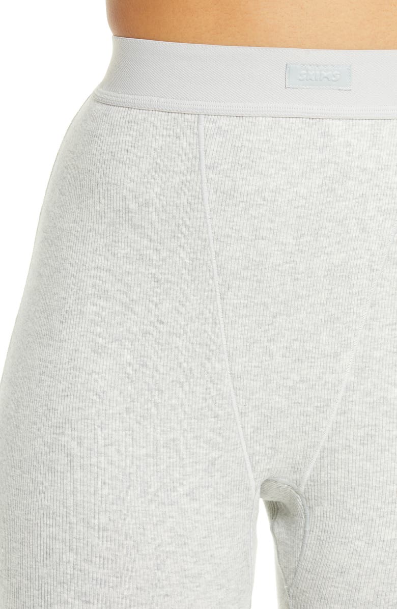 SKIMS Stretch Cotton Rib Leggings, Alternate, color, Light Heather Gray