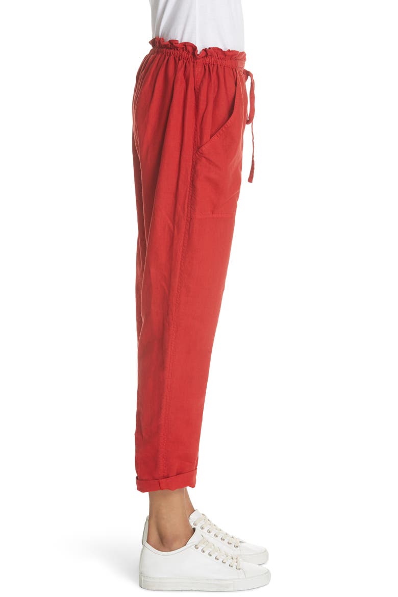 The Paper Bag Harem Pants, Alternate, color, POPPY