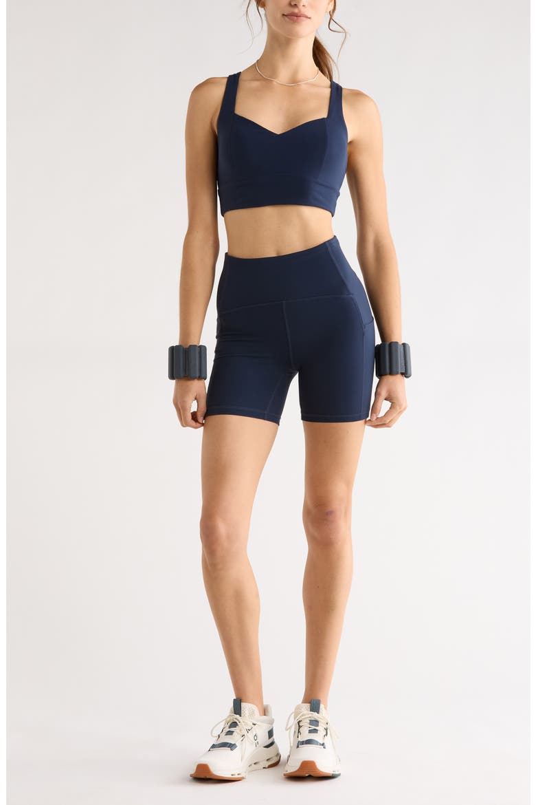 Studio Luxe Sweetheart Sports Bra, Alternate, color, NAVY SAPPHIRE