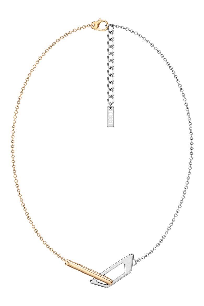 Two-Tone Logo Chain Necklace, Main, color, TWO TONE