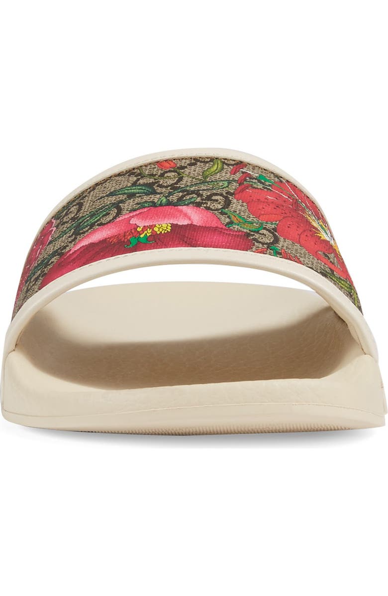 Gucci Floral GG Supreme Slide Sandal, Alternate, color,
