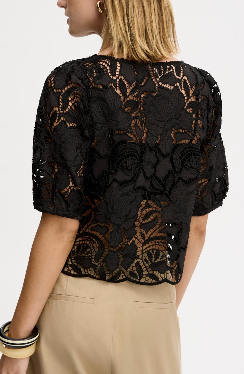 Sam Edelman Lace Top, Alternate, color, True Black