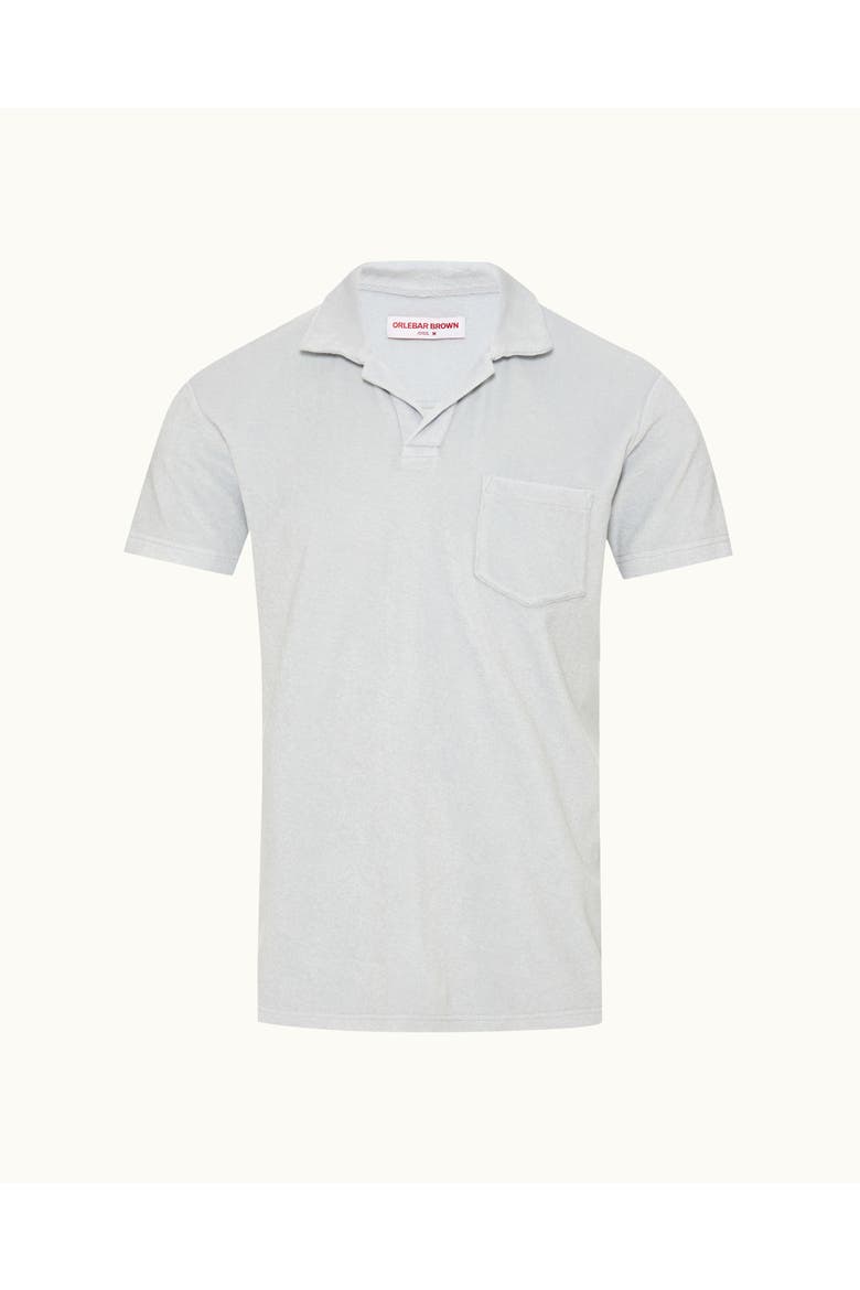 Terry Towelling Tailored Fit Towelling Polo Shirt, Alternate, color, Light Sky Pool