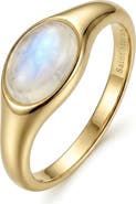 st. Moran 14k Yellow Gold Plated Moonstone Signet Ring