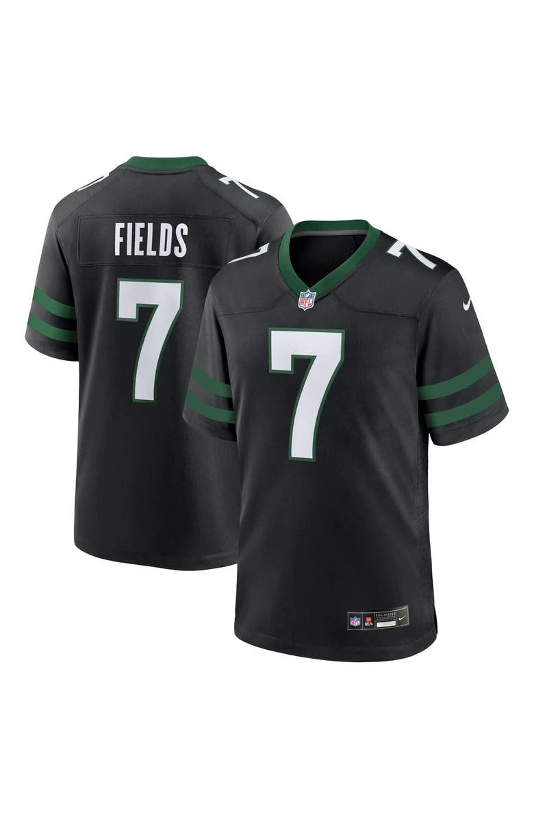 Nike Men's Nike Justin Fields Stealth Black New York Jets Game Jersey, Main, color, Black