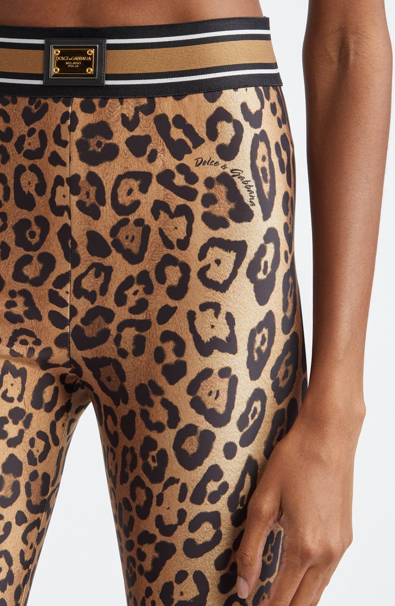 Dolce&Gabbana Leopard Print Leggings, Alternate, color, Leopard