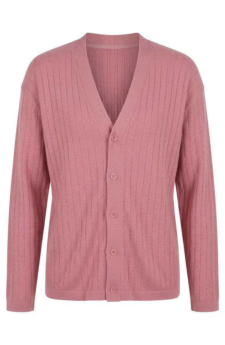 Modenaire Ribbed Knit Cardigan, Alternate, color, Dusty Rose