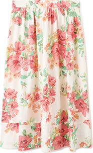 MANGO Floral Midi Skirt